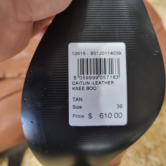 New Reiss Caitlin Leather Knee High Boots in Tan size 39 - Picture 6 of 14